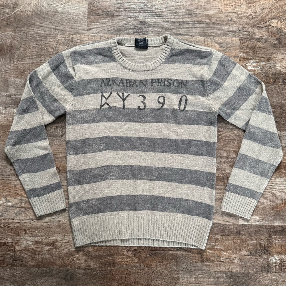 Harry Potter Prisoner of Azkaban Prisoner Sweater Unisex XS Stripes Excellent